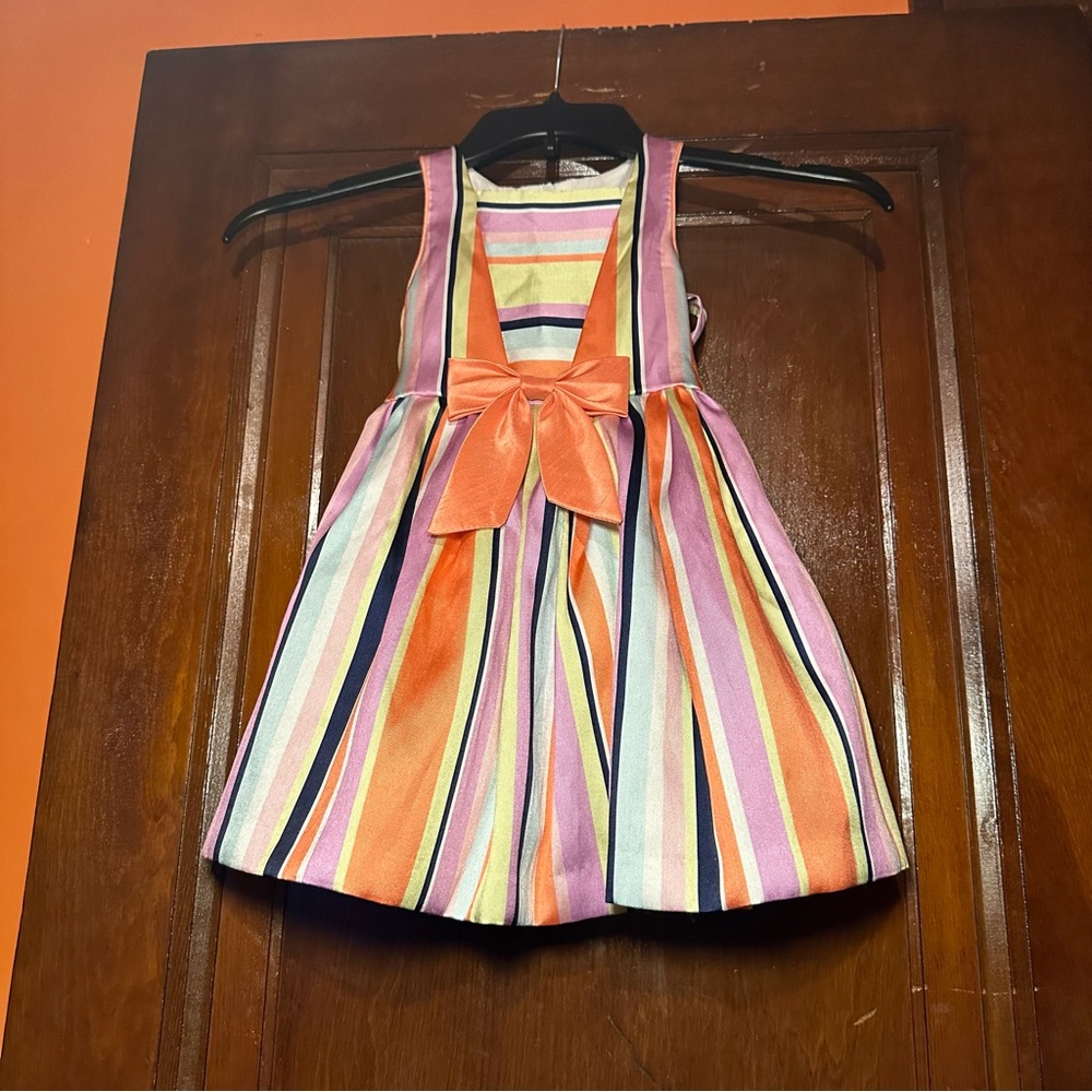 Pippa & Julie Floral Multi-Color Striped Sleeveless Little Girls Dress 3T Tulle